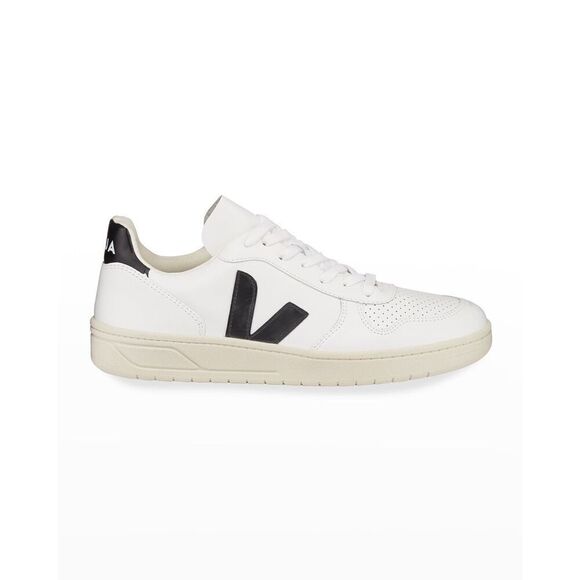 Veja Women's White Black V-10 CWL Lace Up Leather Sneaker Shoes Size 9 NWOT - Picture 3 of 11